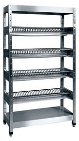 картинка Стеллаж для сушки тарелок  ССТ-4-2 (400х1000 мм) 140 тарелок,вся нерж. с лотком для сбора воды от магазина Одежда+