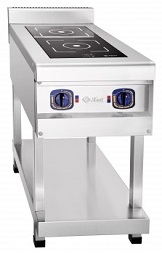 картинка Плита индукционная 2-х конфорочная КИП-2П-01, полностью из нержавеющей стали, 450х900х940 мм, 3,5 кВт, 230 В, режим BOOST, стеклокерамика 6 мм, SCHOTT AG, индукционный модуль E.G.O. от магазина Одежда+