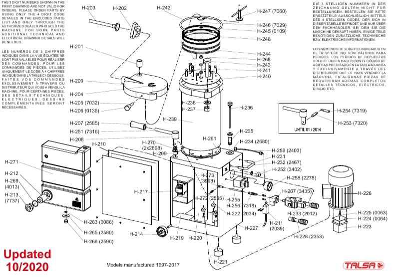 картинка Деталировка для 6_2_ExplodedView_PartsTable_TalsaOldFillersStuffersPoussoirs-H от магазина Одежда+