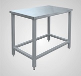 картинка Столы островные (600 серия)   (столешница-нерж., каркас с полкой-нерж.) СПРО-6-2 (1000x600x850мм) от магазина Одежда+