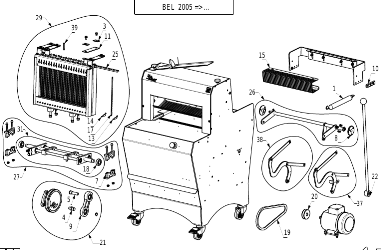 картинка Деталировка для BEL 450 - 2005 - 1BM0004734light (3) от магазина Одежда+
