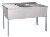 картинка Стол для мойки овощей СМО-6-4 РН (1400x600x860 мм) стол-мойка-стол, (мойка-500x500x300 мм), вся нерж. от магазина Одежда+
