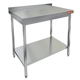 картинка Стол производственный пристенный серии НСО 430ЭН-12/6БП с бортом и полкой Hicold от магазина Одежда+