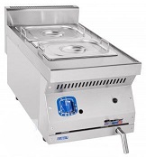 картинка Газовый мармит кухонный ГМК-40Н, 401х827х474 мм, 2хGN-1/2, 700 серия, 401х827х474 мм, пьезорозжиг, газ-контроль, 1 горелка, 3 кВт, настольный, вся нерж. от магазина Одежда+