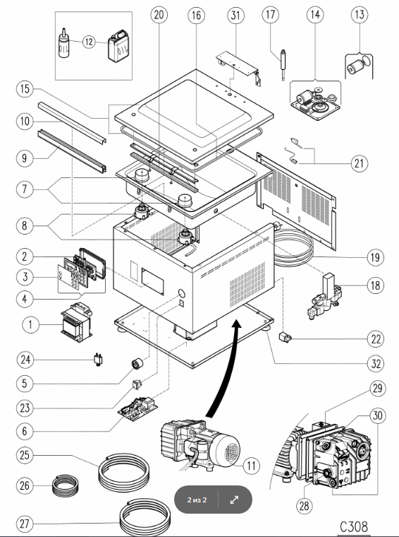 картинка Деталировка для C308 (sn ITLCC308000588) от магазина Одежда+