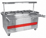 картинка Прилавок холодильный ПВВ(Н)-70ПМ-01-НШ (откр., полка с подсветкой,с г/емкост.,1500 мм) /вся нерж./ от магазина Одежда+