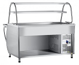 картинка Прилавок холодильный ПВВ(Н)-70М-01-НШ (открытый, две полки,  подсветка,охлажд. ванна h-85мм.,1500 мм) от магазина Одежда+