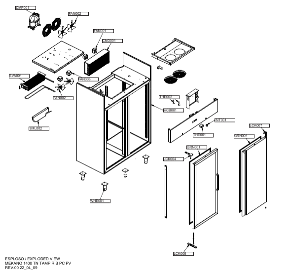 картинка Деталировка для ARMADIO 1400 TN TAMP RIB PC PV от магазина Одежда+