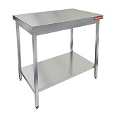 картинка Стол производственный пристенный серии НСО 430-10/6БР с бортом и полкой-решеткой Hicold от магазина Одежда+