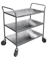 картинка Тележка сервировочная ТС-80 (800х500мм) 3 полки, поворотные колеса, вся нерж. от магазина Одежда+