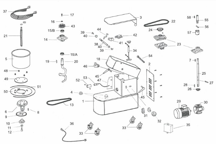 картинка Деталировка для тестомес APACH со съемной дежой взрыв-схема (1) (1) от магазина Одежда+