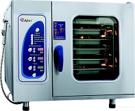 картинка Пароконвектомат ПКА 6-1/1ВМ2 (инжекционный, 6хGN-1/1, память на 110 программ приготовления, вся нерж, без г/емкостей, 3-х-канальный щуп, регулировка влажности, 5 скоростей вращения вентилятора, реверс вентилятора) от магазина Одежда+