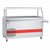 картинка Прилавок холодильный ПВВ(Н)-70КМ-01-НШ (открытый,полка,подсветка, охлаждаемый стол 1500 мм) от магазина Одежда+