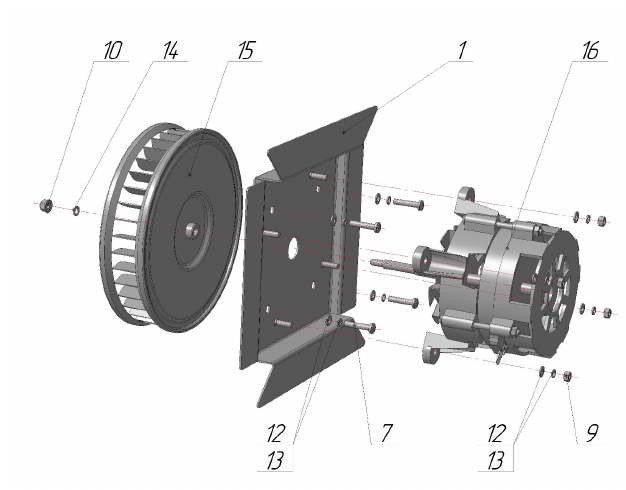 картинка Деталировка для ЗИП001.40.026 И Инструкция по замене электродвигателей L6-757 на YY от магазина Одежда+