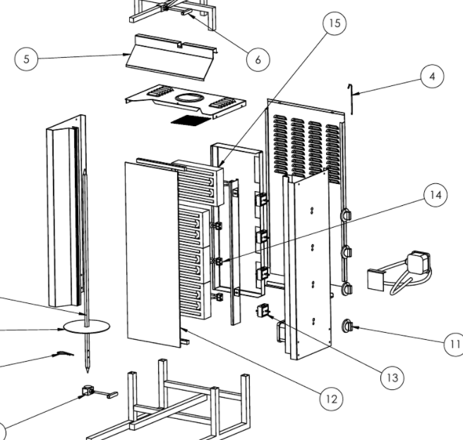 картинка Деталировка гриля Ozti 4E от магазина Одежда+