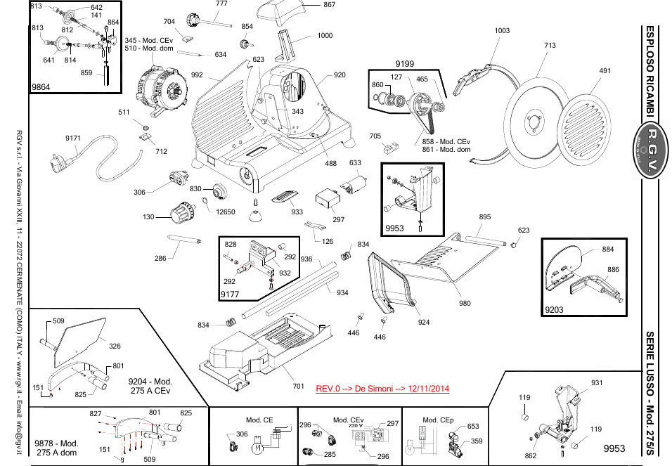 картинка Деталировка для Lusso 275 S = Lusso 275S DOM (2015 year) от магазина Одежда+