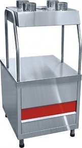 картинка Прилавок для столовых приборов ПСП-70КМ (630 мм, нерж. стаканы) от магазина Одежда+