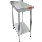 картинка Стол производственный пристенный серии НСО 430ЭН-9/6БП с бортом и полкой Hicold от магазина Одежда+