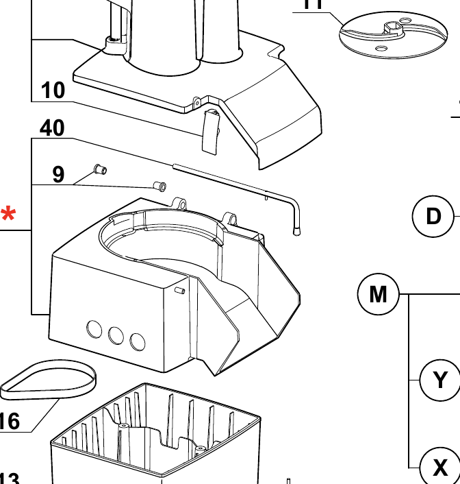 картинка Деталировка овощерезки Robot Coupe  CL50E от магазина Одежда+