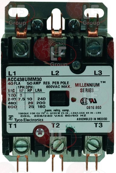 картинка Контактор TYCO ACC438UMM30 40A 240V HP19405	HENNY PENNY от магазина Одежда+