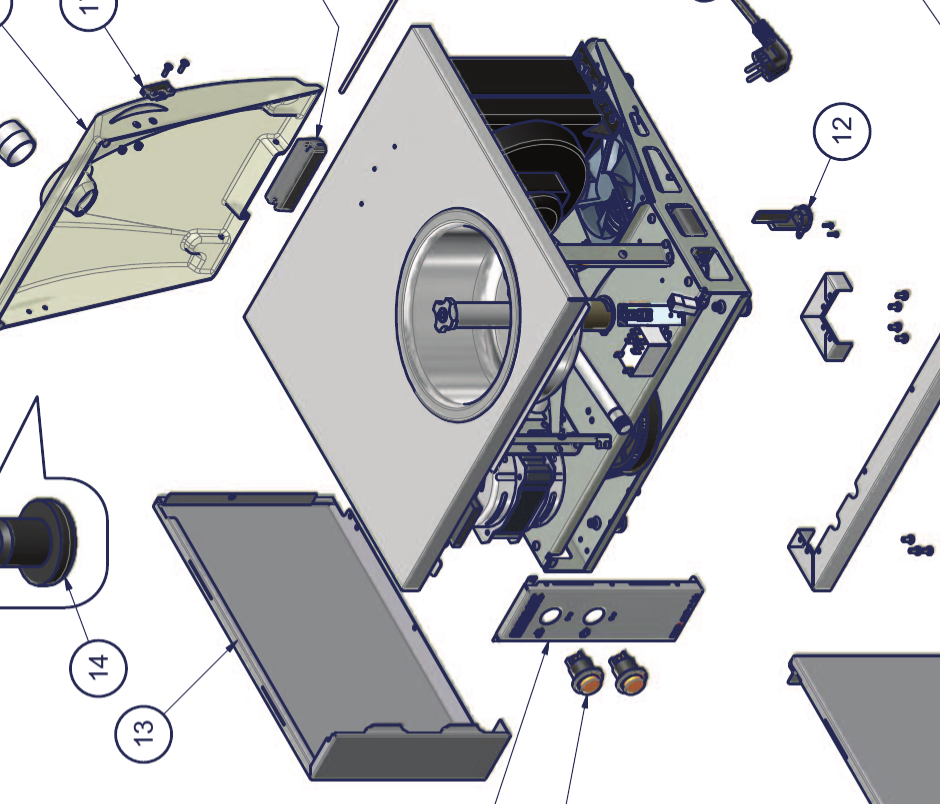 картинка Деталировка фризера мороженного Nemox ICE CREAM MAKER PRO 5K SC от магазина Одежда+