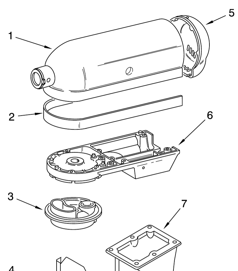 картинка Деталировка Миксер 5KPM5EWH4 (White) , 5KPM5EER4 (Empire Red) от магазина Одежда+