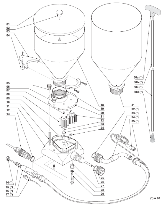 картинка Деталировка для Esploso gruppi tramoggia 8lt e 15lt (1) от магазина Одежда+