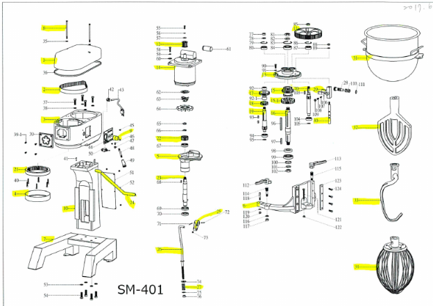 картинка Деталировка для Parts Drawing for SM-401 от магазина Одежда+