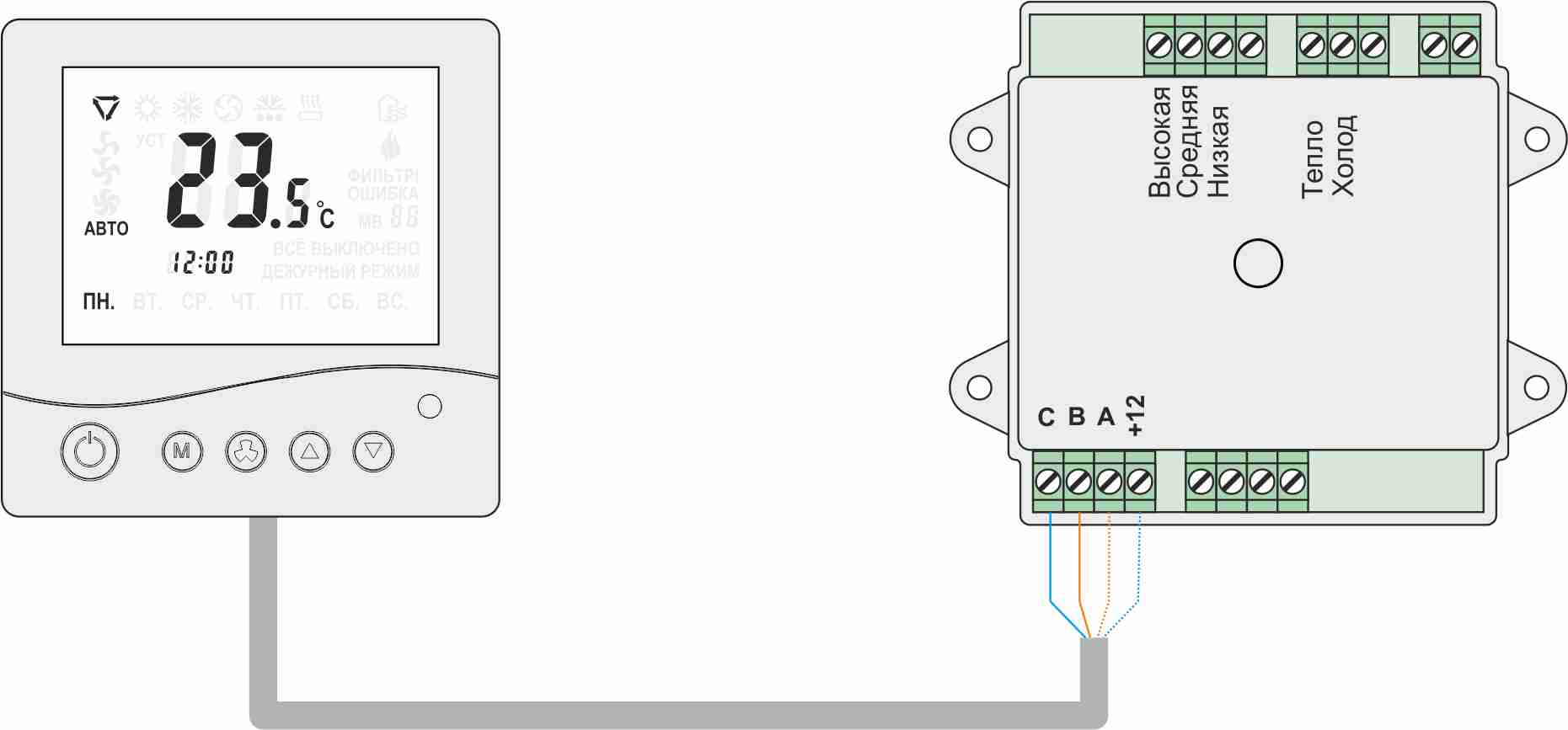 картинка Пульт управления фанкойлом (Термостат) А1 от магазина Одежда+