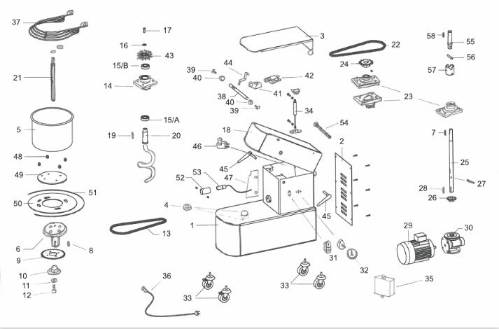 картинка Деталировка для тестомес APACH со съемной дежой взрыв-схема (1) от магазина Одежда+