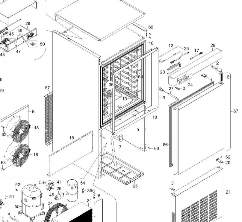 картинка Деталировка шкафа шоковой заморозки Sagi DF101L от магазина Одежда+