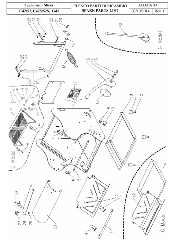 картинка Деталировка для C42_52, C42S_52S, G42%0A C-CS-G-ALLEGATO1-Rev-C_ok (2) от магазина Одежда+