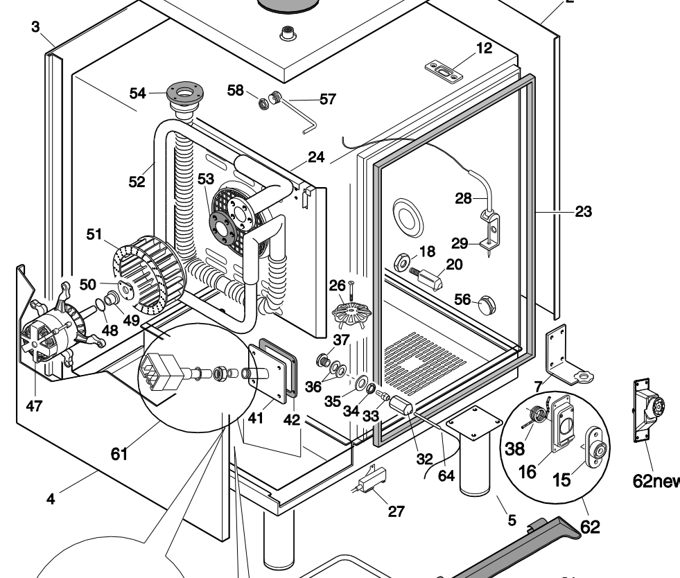 картинка Деталировка для Electrolux FORNO CONVEZIONE / VAPORE GAS 06 GN 1/1 от магазина Одежда+