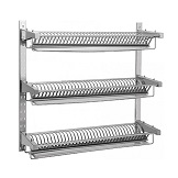 картинка Полка для сушки тарелок ПСТ-3 (1000x300 мм) настенная, 3 кассеты, 110 тарелок, с лотком для сбора воды от магазина Одежда+