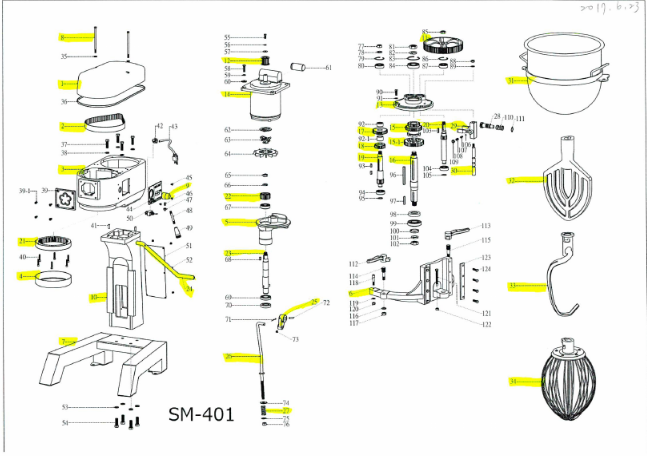 картинка Деталировка для Parts Drawing for SM-401 (1) от магазина Одежда+