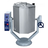 картинка Котел пищеварочный электрический КПЭМ-60-ОМР со сливным краном, 60 л, миксер 0-120 об/мин (плавная регулировка, нижний привод, реверс), +100°С, пар. рубашка, руч.опрокидывание, цельнотянутый от магазина Одежда+