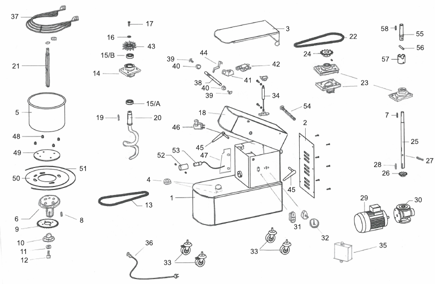 картинка Деталировка для тестомес APACH со съемной дежой взрыв-схема (2) от магазина Одежда+